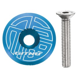 sourcing map 1 1/4" Bicycle Headset Top Cap Cover Aluminum Alloy Cycling Headset Stem with M6 Bolt for Mountain Bike Road MTB, Blue