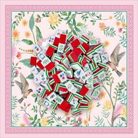 30mm 1-3/16" Professional 4-Layer American Mahjong Set 160-Tile Chinese Red Acrylic Heavyweight Hummingbird Spring Meadow MatColor: 30mm red tile