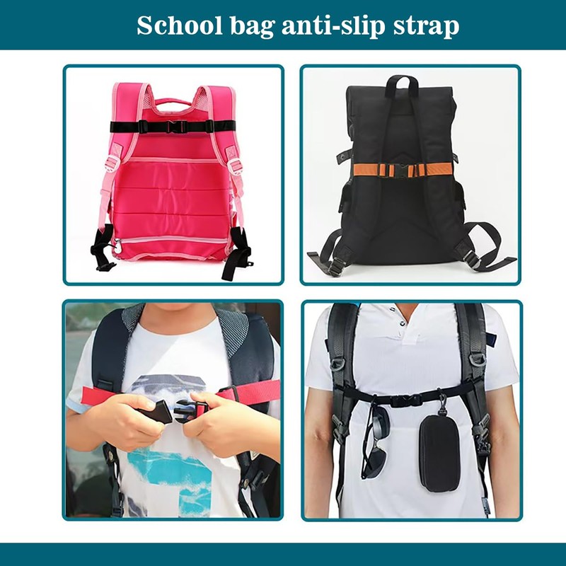 CCAIPU Adjustable Chest Strap Backpack, Pack of 2 Nylon Backpack