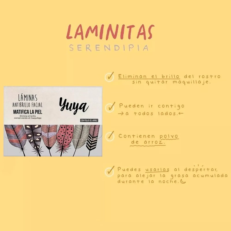 Láminas Antibrillo Facial Yuya Matizantes Con Polvo De Arroz