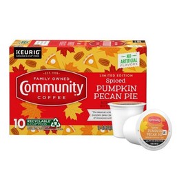 Community Coffee Spiced Pumpkin Pecan Pie Flavored 10 Count Coffee Pods, Medium