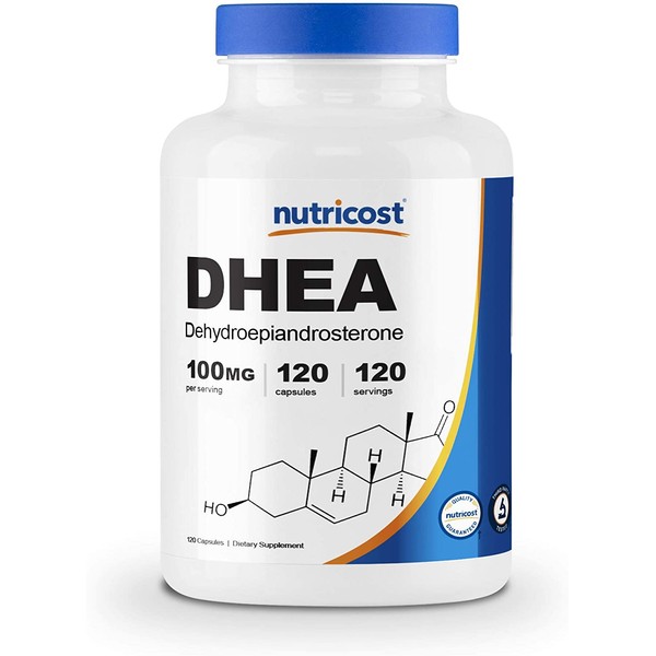 Nutricost DHEA 100mg, 120 Capsules - Gluten Free, Soy Free, Non-GMO, Supplement