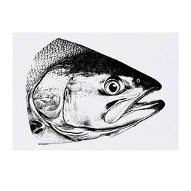 'Salmon Fish Head' Temporary Tattoo - Water Resistant, Skin-Safe, Non-Toxic Transfer (TO00082401)