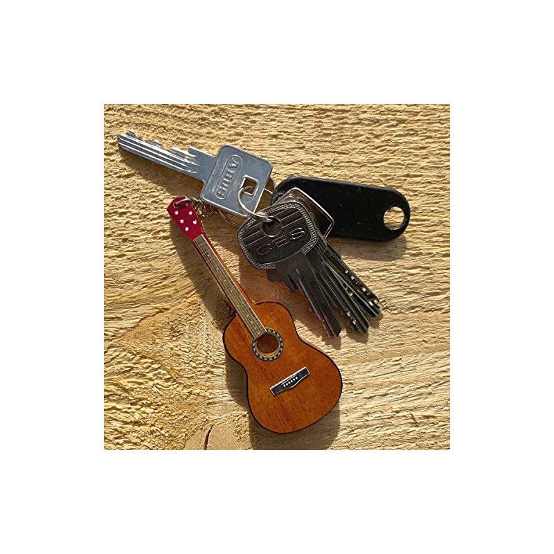 FTWDesign Acoustic Guitar Keyring, brown