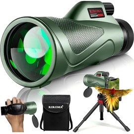 Monocular - Telescope 12X60 HD Monocular with Smartphone Adapter Tripod & Portable Bag, Monoculars for Adults High Power with BAK4 Prism & FMC Lens, Suitable for Bird Watching Hunting Hiking Camping
