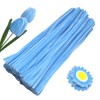Swpohrat 100 Pieces Light Blue Pipe Cleaner Craft Set,Thick Fuzzy