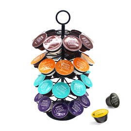 Wdmiya Capsule Holder for Dolce Gusto 36 Pieces, Rotatable Capsule Dispenser, Accessories for Coffee Capsules, Capsule Stand for Storage, Large Capacity, Stylish Kitchen & Office Supplies (Black)