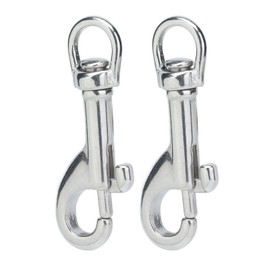 2Pcs Swivel Eye Snap Hooks Stainless Steel Bolts Snap Rotating Hooks Single Ended Bolts Hook for Diving Pet Leash Key Chain Flag Clothes Line