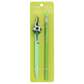 Stands Out, Supplying Outstanding Gifts Footy Mad Football Pen and Pencil Set Kids Charm Topper School Stationary Kits Gift