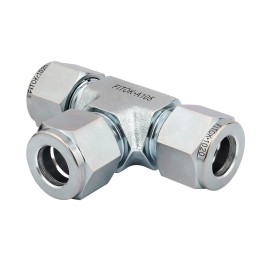 FITOK 1/4" Tube OD Union Tee Zinc Plated Steel Compression Tube Fitting 9600 psi