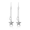 Tuscany Silver Sterling Silver Double Star Drop Earrings