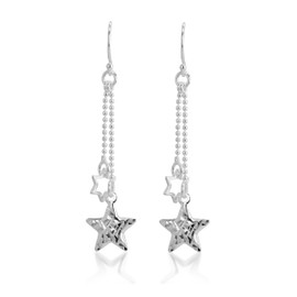 Tuscany Silver Sterling Silver Double Star Drop Earrings