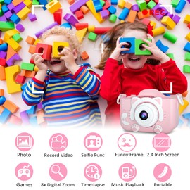 Kids Camera, Toy Toddler Camera for 3 4 5 6 7 8 9 10 11 12 Year Old Girls/Boys, Kids Digital Zoom Camera with Video,Christmas Birthday Festival Gifts for Kids,Selfie Camera for Kids with 32GB TF Card