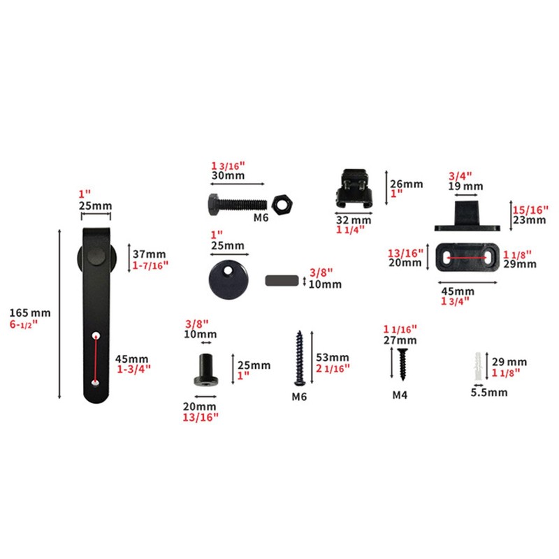Silent Sliding Barn Door Heavy Duty Cabinet Door Rollers Kit,