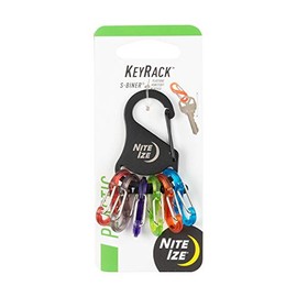 Nite Ize KeyRack S-Biner de acero – Organizador de mosquetón con 6 coloridos S-Biners – Accesorios de llavero para sujetar las llaves de forma segura y separada