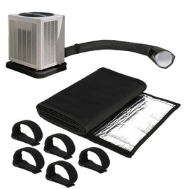 3 Layers HVAC Copper Pipe Insulation Cover,72x10.2 Inch 600D Oxford AC Pipe Insulation Covers for Outside,Duct Vent Exhaust Hose Protective Cover Wrap with 5 Adjustable Straps