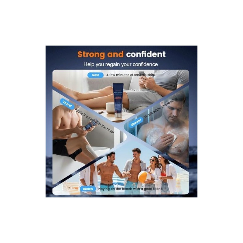 Crema Depilatoria de Acción Rápida, 2026 para Hombre, Cuerpo Completo，3Pcs