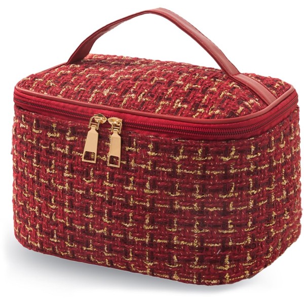 kamumanni Makeup Bag, Portable Cosmetic Case with Top Handle, Travel