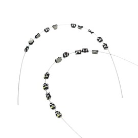 SEAVERRS 1 Pack Temporary dental decorations with metal wires, metal brackets and orthodontic ligatures, props for orthodontists to explain, props for dental students to practice. (black)