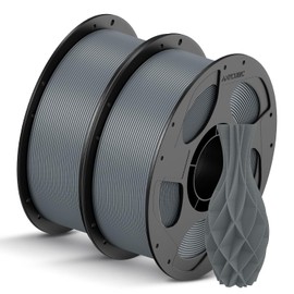 ANYCUBIC PLA Filament 1.75mm Bundle, 3D Printer PLA Filament 1.75mm Dimensional Accuracy +/- 0.02mm, 1KG Reusable Spool (2.2 lbs), 2KG Texture Grey+Texture Grey