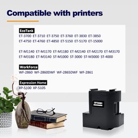 LAIPENG EPT04D1 T04D100 E-04D1 Black Ink Maintenance Box Compatible for ET-15000 ET-3750 ET-3760 WF-2860 ET-3850 ET-4750 ET-4760 ET-4850 ET-3710 ET-3830 ET-M2170 Printers EWMB2/E-04D1 (2-Pack)
