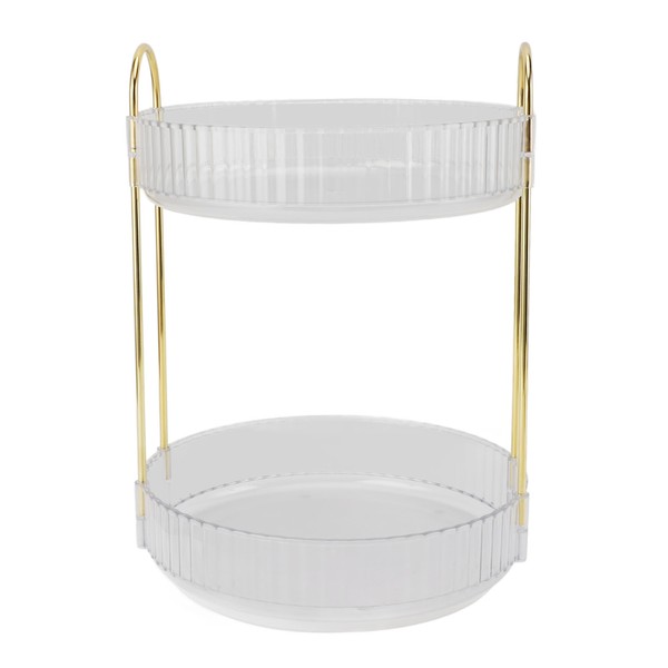Makeup Organizer Rack 2 Tier 360 Deg Rotation Space Saving