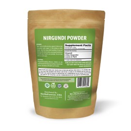 Herbsforever Nirgundi Powder Vitex Negundo Balancing Vata and Ushna Non GMO, Vegan 454 GMS