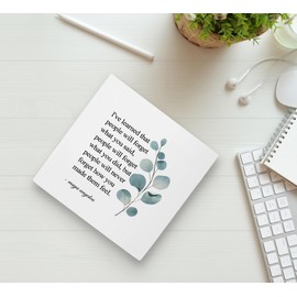 KU-DaYi Maya Angelou Quote I've Learned That People Will Forget What You Said Wood Box Sign Rustic Inspirational Wood Block Plaque Decor for Home Office Wall Desk Shelf Decoration