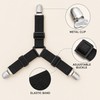 Adjustable Crisscross Bed Sheet Holder Straps with 12 Clips, Black