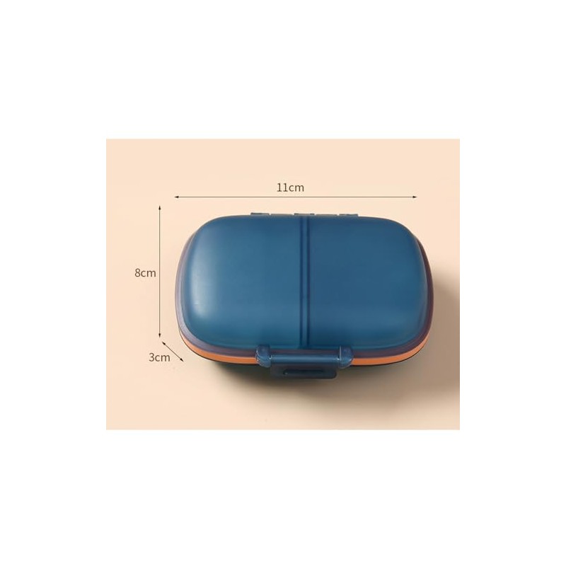 Pocket Travel Pill Organizer Box,8 Compartments Moisture Proof Pill Case
