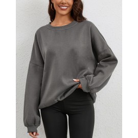 MSBESYOR Women’s Oversized Sweatshirt Crewneck Pullover Top Casual Drop Shoulder Crew Neck Plain Shirt 2024 Fall Clothes