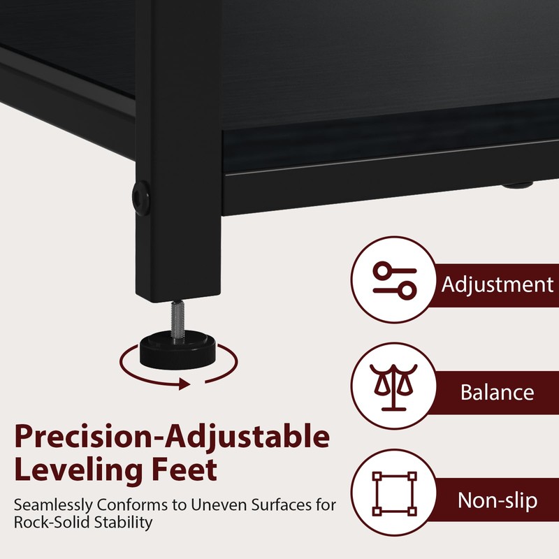 5-10 Gallon Fish Tank Stand with Adjustable Height and Drawer,