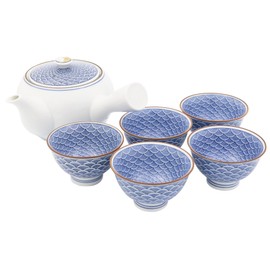 Hasami midō Kilns 急須 茶器 Set (with box) Seigaiha 尽si Fuji 86307 