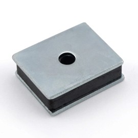 Master Magnetics Ceramic Latch Magnet Assemblies - Rectangular with Center Hole, Zinc Plated, ...