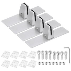 PATIKIL 1.8x1.3x2.5" Desk Divider Support Clamp, 4 Pcs Aluminum Desk Shield Clamp Desk Divider Partition Clamp Sneeze Guard Clamp Bracket for Office Home Desk Panel, Silver