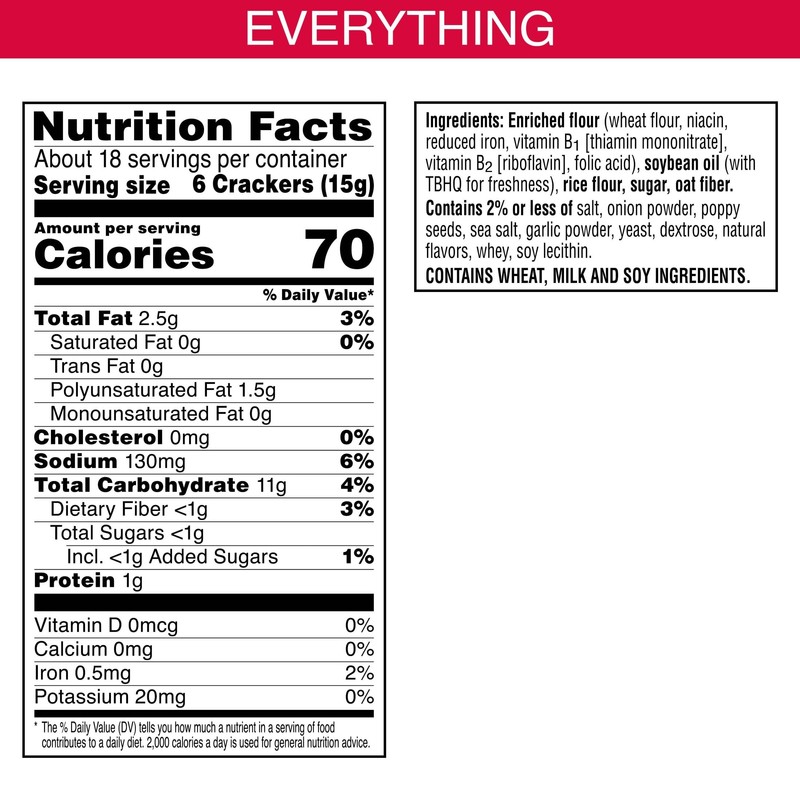 Town House Pita Oven Baked Crackers, Party Snacks, Everything Flavor