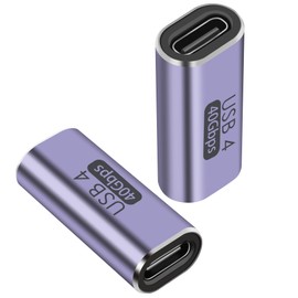 QIANRENON USB C Female to Female Coupler USB 4.0 Type C Male 40Gbps 100W Data Transfer Fast Charge Type C OTG for Laptop Tablet Phone 2 Pack