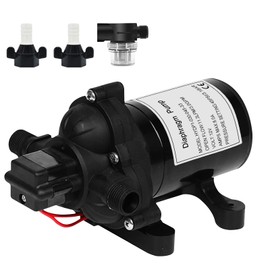 Water Diaphragm Pump 12V DC 3.0 GPM 45 PSI Quiet Diaphragm Pump with Pressure Switch Self-Priming, Run Dry Safe,Ideal for Marine, RV, and Water Systems