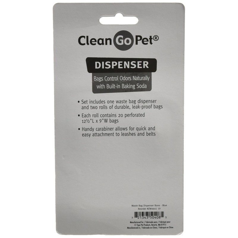 Clean Go Pet Bone Dog Waste Bag Holder, Clip and