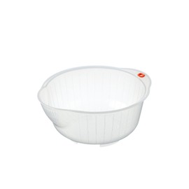 Inomata.0800 Japanese Vegetable Fruit Rice Acrylic Wash Bowl, 8-Inch, Clear