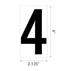 4" Number 4 Placard Stickers - 50 pack - Self-Adhesive Polyester Stickers - Meets DOT Hazmat Requirements for labeling UN Placards, vehicle DOT numbers, unit numbers, and more