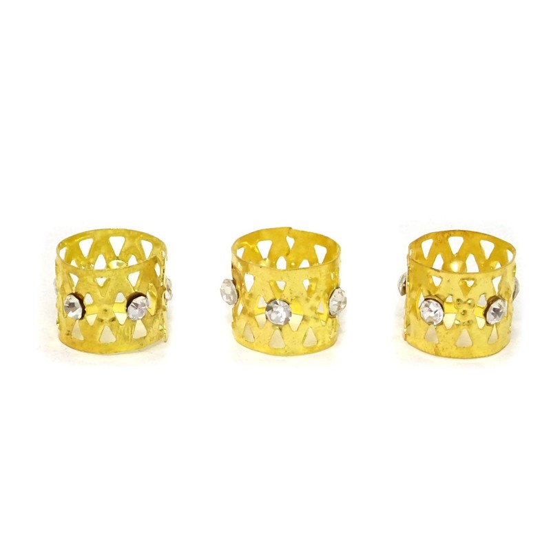 Honbay 20PCS Gold Rhinestone Hair Rings Dreadlocks Beads Braid Hair