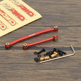 RCAWD for FMS Hobby FCX24 Full alloy servo linkage steering link tie rod w/brass pivot ball ，1/24 crawlers Upgrade Part(Red)