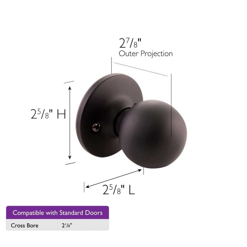 Design House Ball Dummy Door Knob in Matte Black