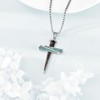 URONE Cross Necklace 925 Sterling Silver Nails Cross Pendant Necklace