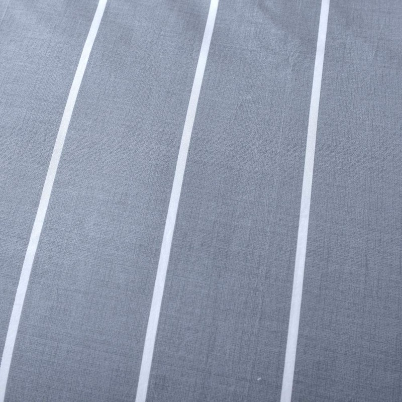 Keayoo 2 Piece Bed Linen, Grey, White, Striped, 100% Cotton