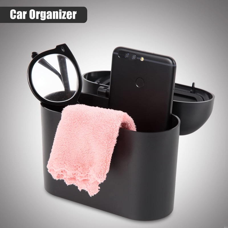 EnthuLove 2 Packs Mini Car Trash Can Bin with Lid