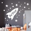 Space Rocket with Stars - Boys Bedroom Custom Name Wall
