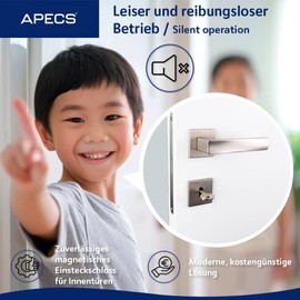 APECS Mortice Lock Magnetic Lock Modern Silent with Strike Plate for Interior Doors in Home and Office Models APECS 5300-MC-WC (Toilet)