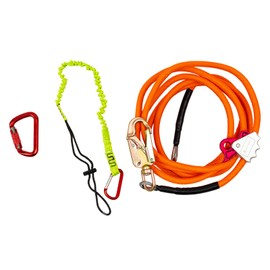 5/8" x 14' Steel Core Flipline Kit, Adjustable Lanyard Steel Core with Triple Lock Carabiner Adjuster, Cut Resistant, Tree Climbing Harness Lanyard Flipline for Climbing Trees, Arborist